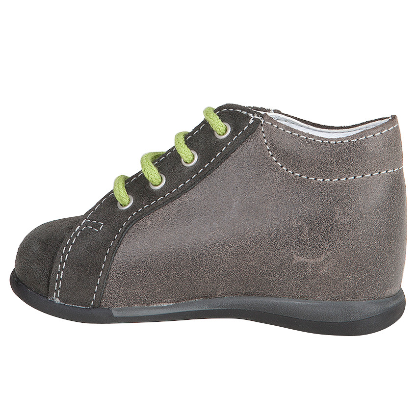 Bottillons à lacets en cuir avec inscription printée 