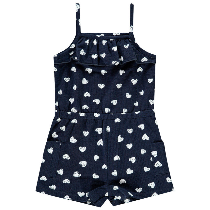 Combinaison courte imprimé coeurs pour bébé fille 