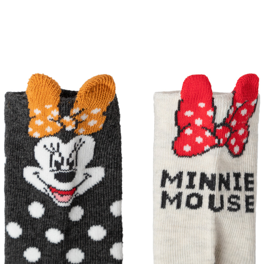 Lot de 2 paires de chaussettes assorties motif Minnie Disney 