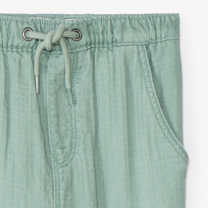 Pantalon uni en toile pour bébé garçon 