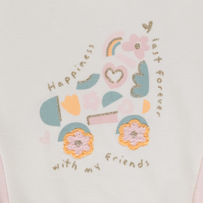 Ensemble jogging molleton print roller pour bébé fille 
