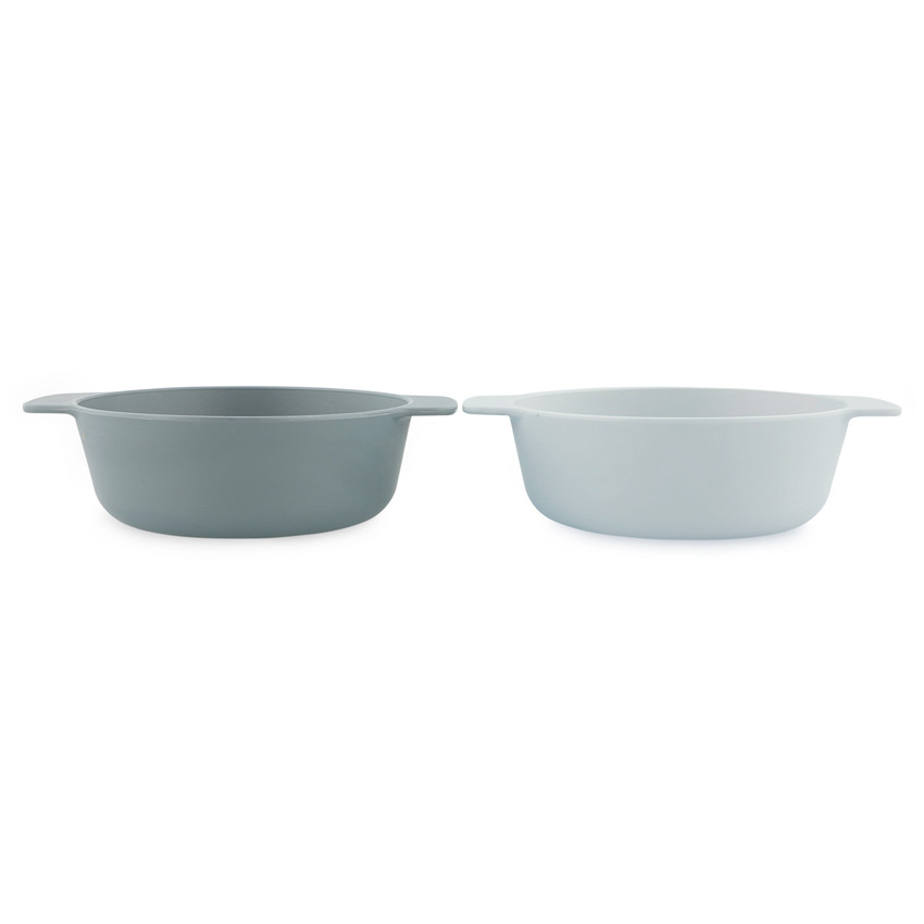 Lot de 2 bols en plastique végétal - Gris Main Lot de 2 bols en plastique végétal - Gris