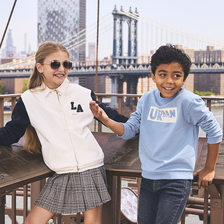 Veste teddy en molleton contrecollé sherpa patch LA pour fille 