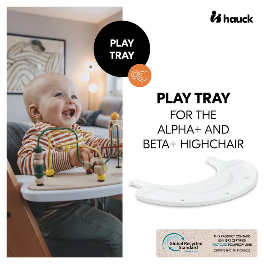 Plateau de jeu Play Tray pour chaise haute Alpha+ blanc - Blanc (HAUCK) - Image 1