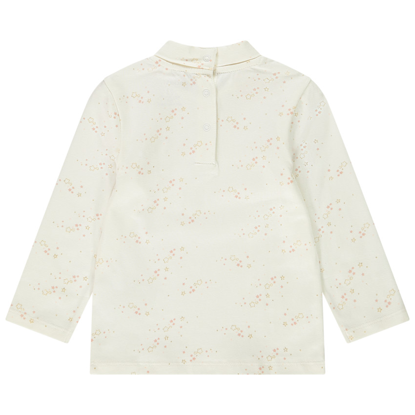 Sous-pull col roulé en jersey fantaisie pour bébé fille 