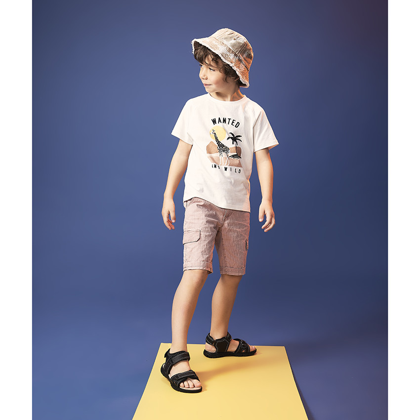 T-shirt manches courtes en jersey print fantaisie pour garçon 