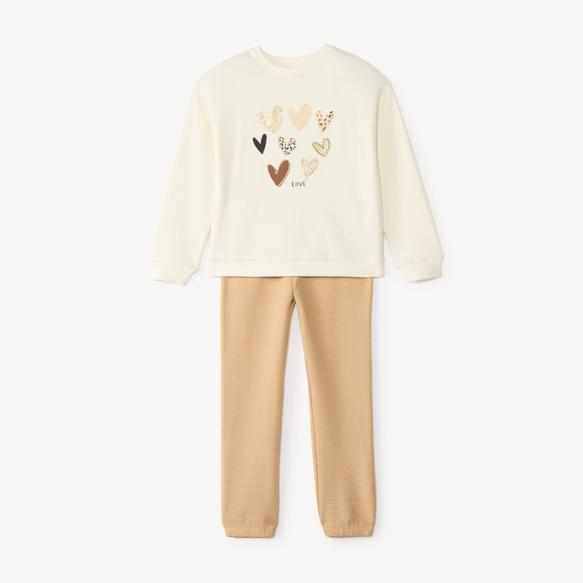 Ensemble de jogging fille print cœur 