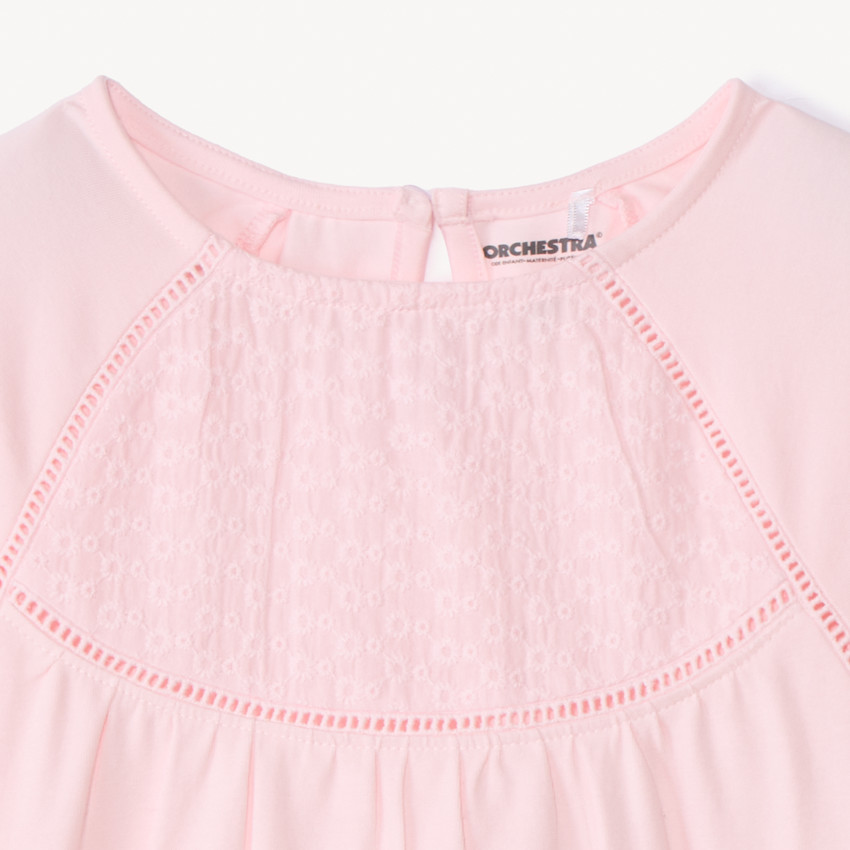 T-shirt manches longues uni à broderie pour fille 