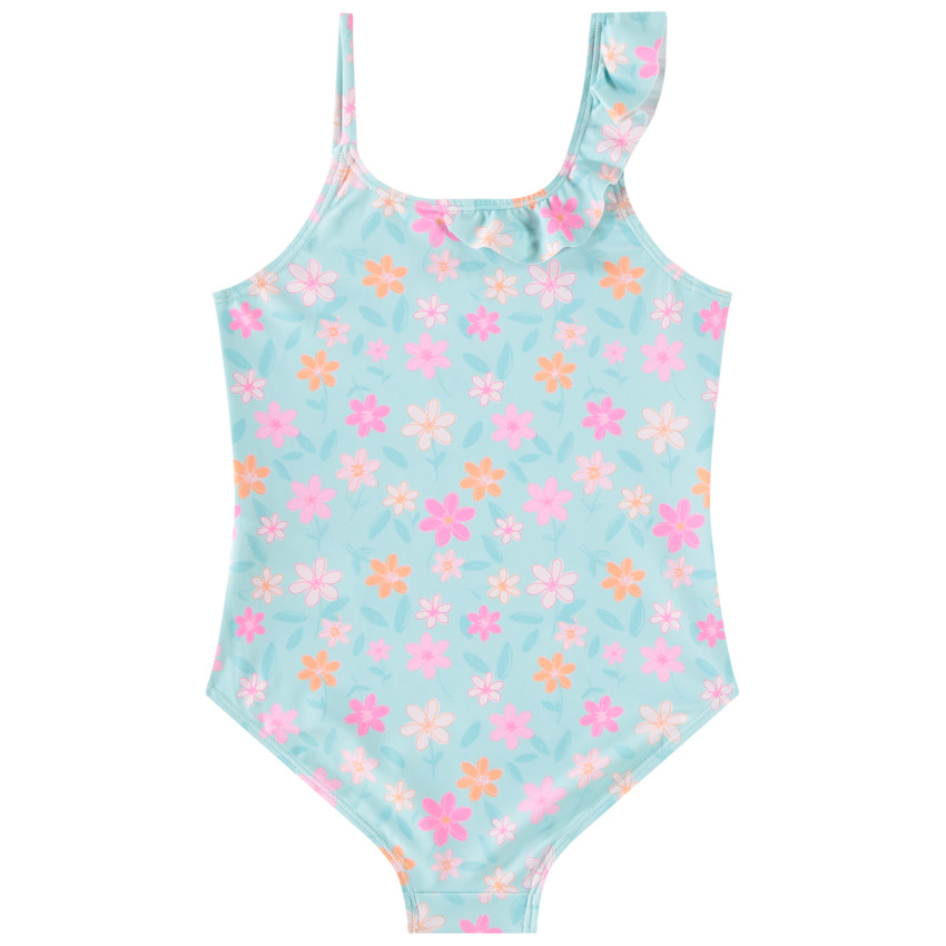 Maillot de bain 1 pièce imprimée fleurs pour fille  