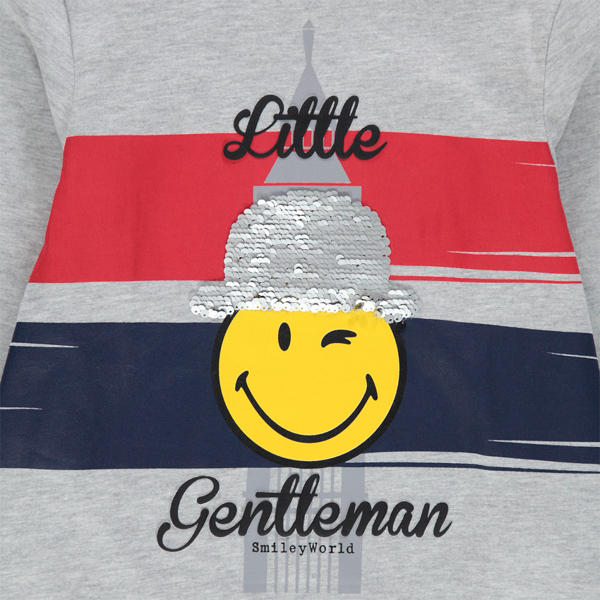 T-shirt manches longues avec Smiley en sequins magiques 