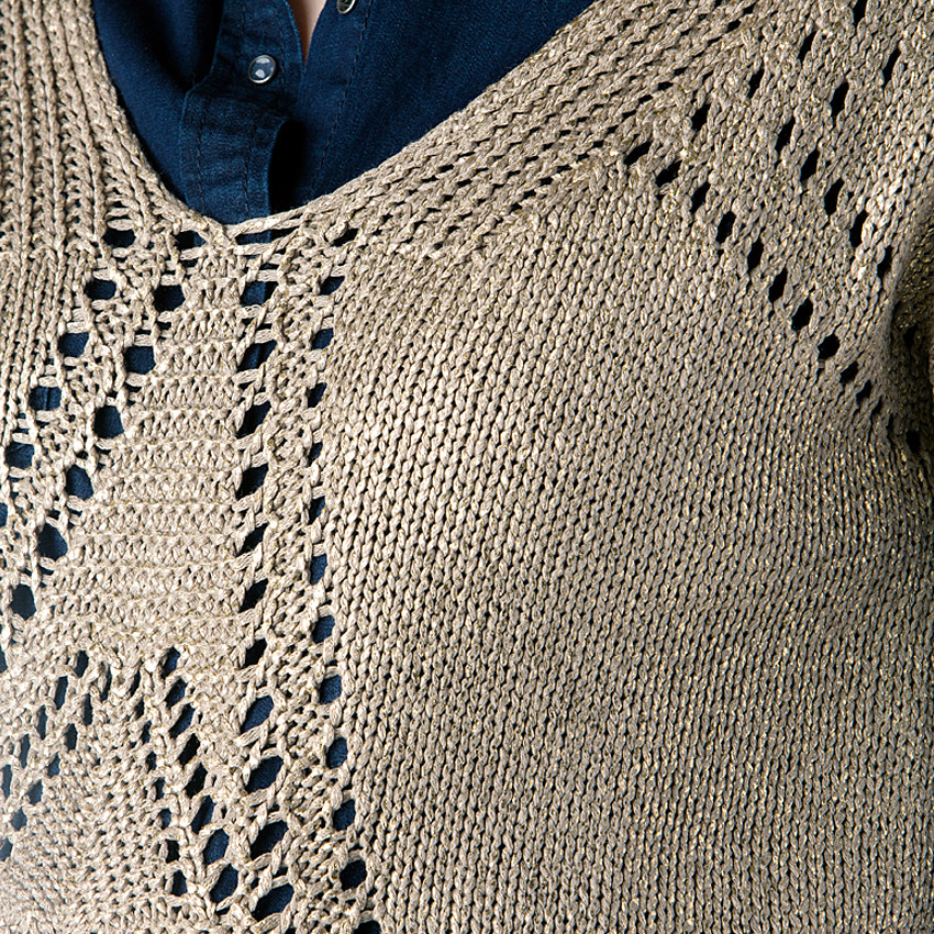 Pull ajouré manches courtes de grossesse 