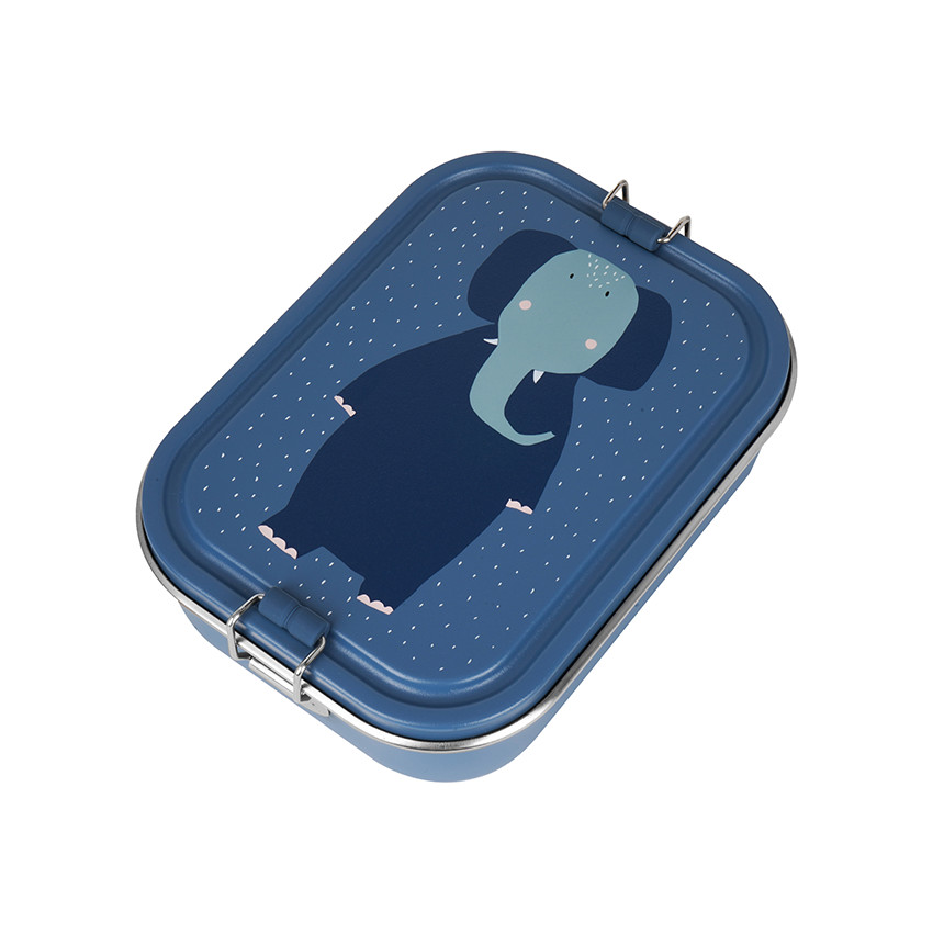 Lunchbox compartimentée en inox Mrs. Elephant bleu