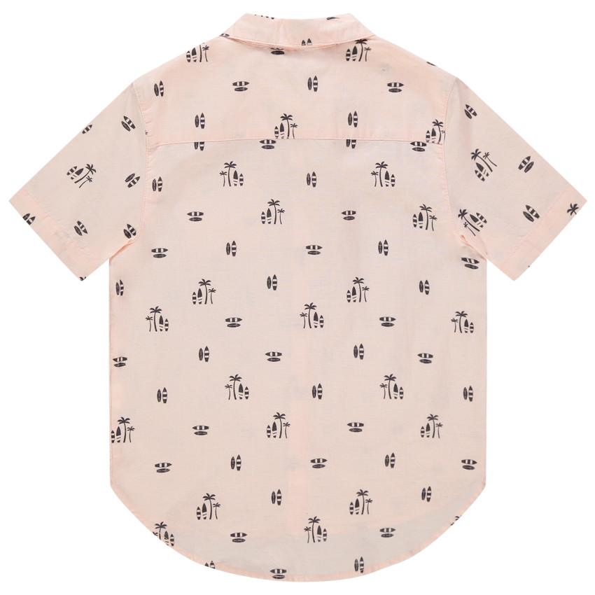 Chemise manches courtes à palmiers imprimés all-over 