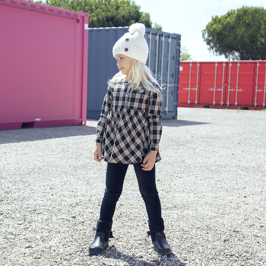 Ensemble bonnet et snood en tricot pour enfant fille 