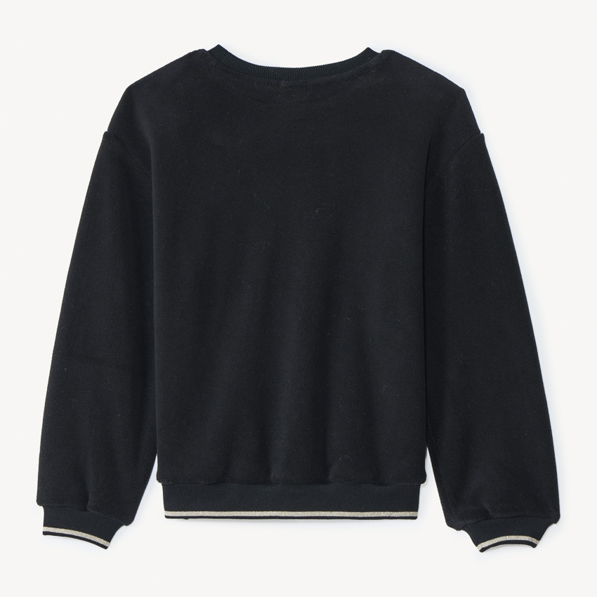 Sweat polaire oversize à patchs tachetés pour fille 