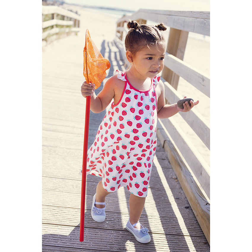 Robe imprimée à bretelles volantées pour bébé fille 