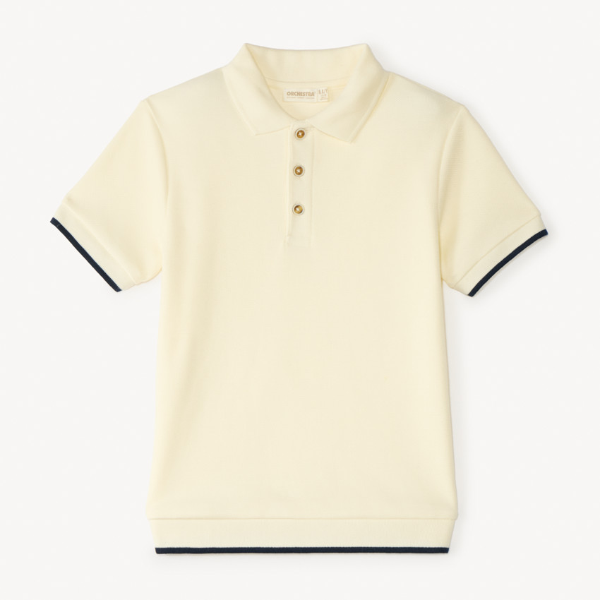 Polo manches courtes bicolore pour garçon.