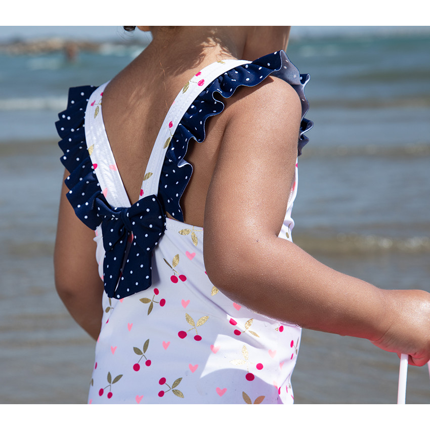 Maillot de bain 1 pièce imprimé cerises pour bébé fille 