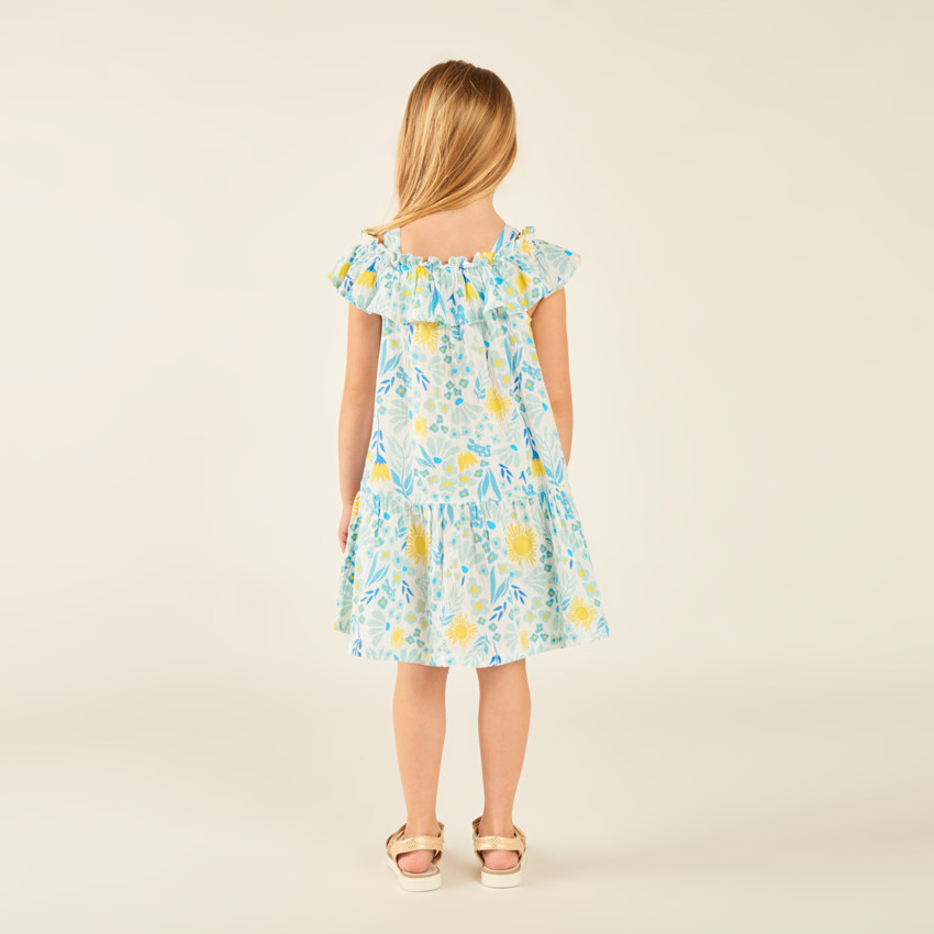 Robe à bretelles imprimée fantaisie printanière pour fille 