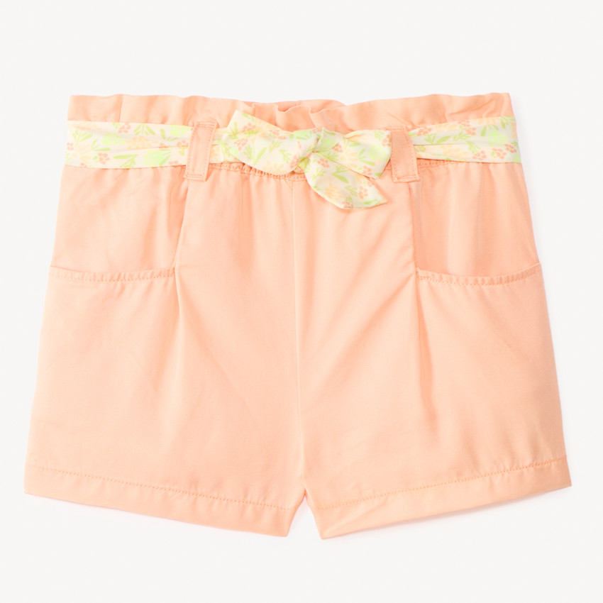 Short avec ceinture à nouer imprimé fleuri pour bébé fille