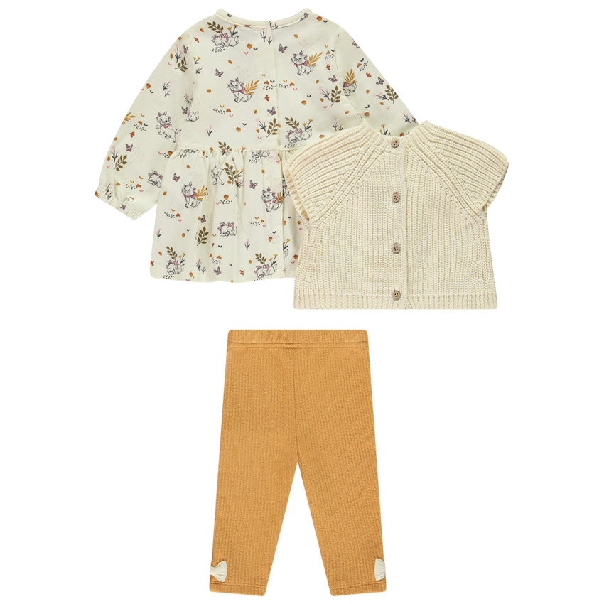 Ensemble 3 pièces avec robe imprimée Marie Disney pour bébé fille 