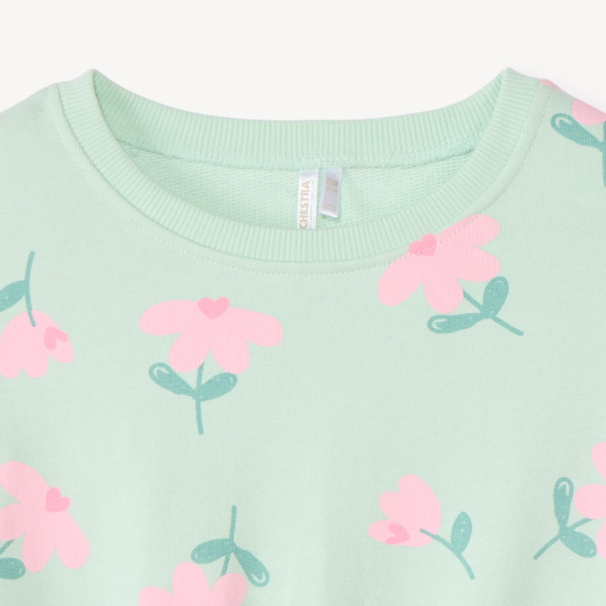 Sweat molleton oversize imprimé pour bébé fille 