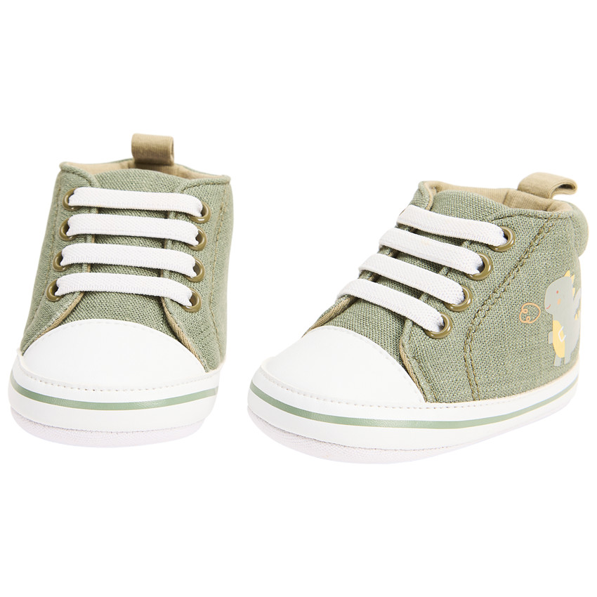 Baskets montantes en toile print dragon pour bébé garçon