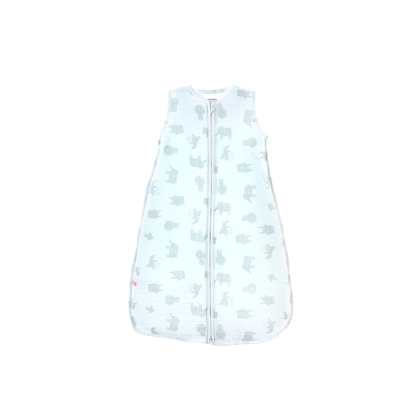 Gigoteuse sans manches en mousseline de coton 70 cm - Safari sauge 