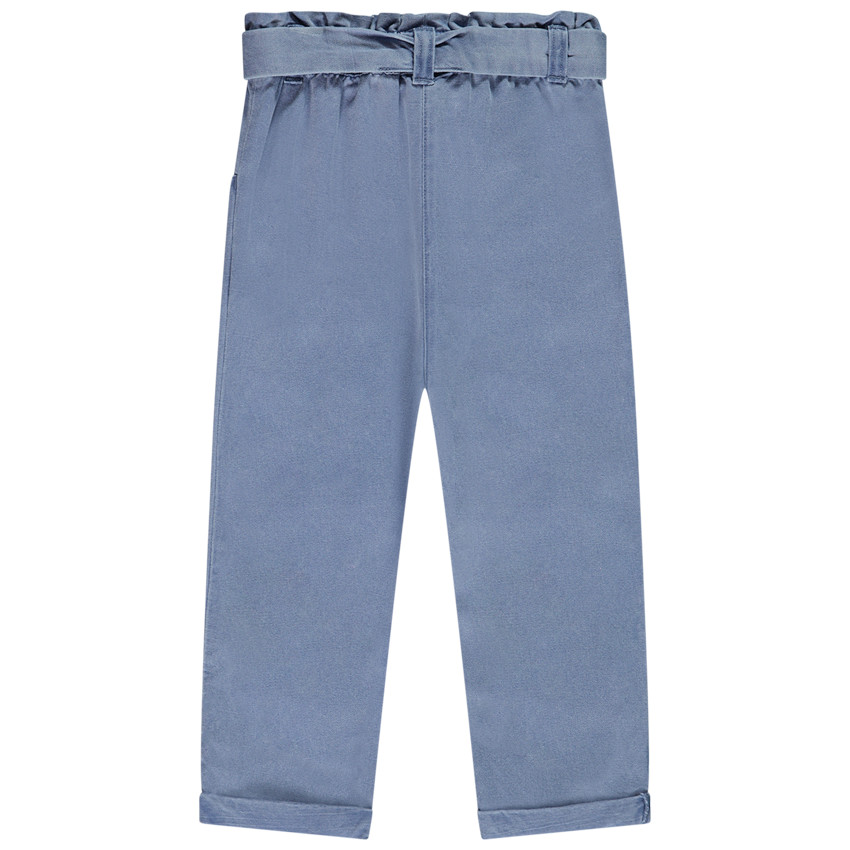 Pantalon en toile fantaisie avec broderies coeurs pour bébé fille 