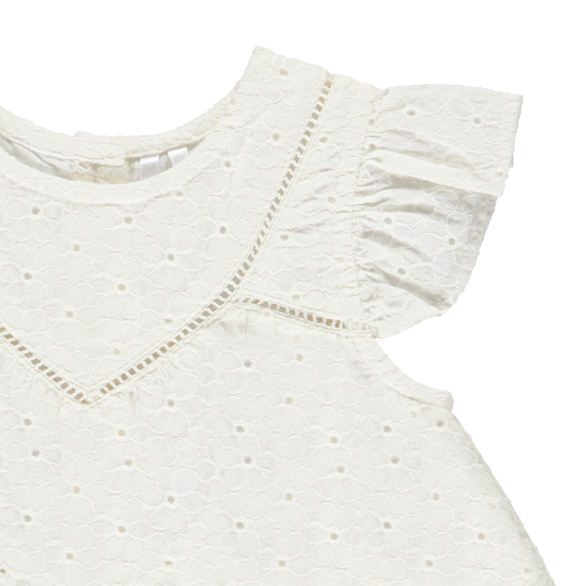 Tunique manches courtes en broderie anglaise pour bébé fille 