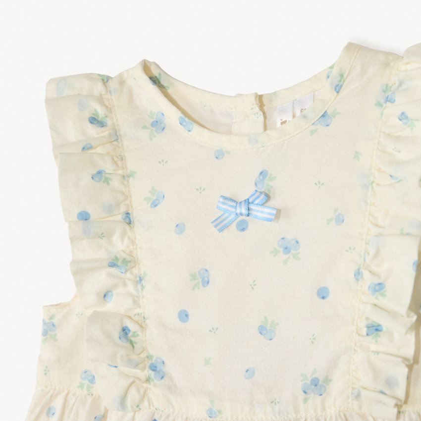 Combishort imprimé myrtilles pour bébé fille 