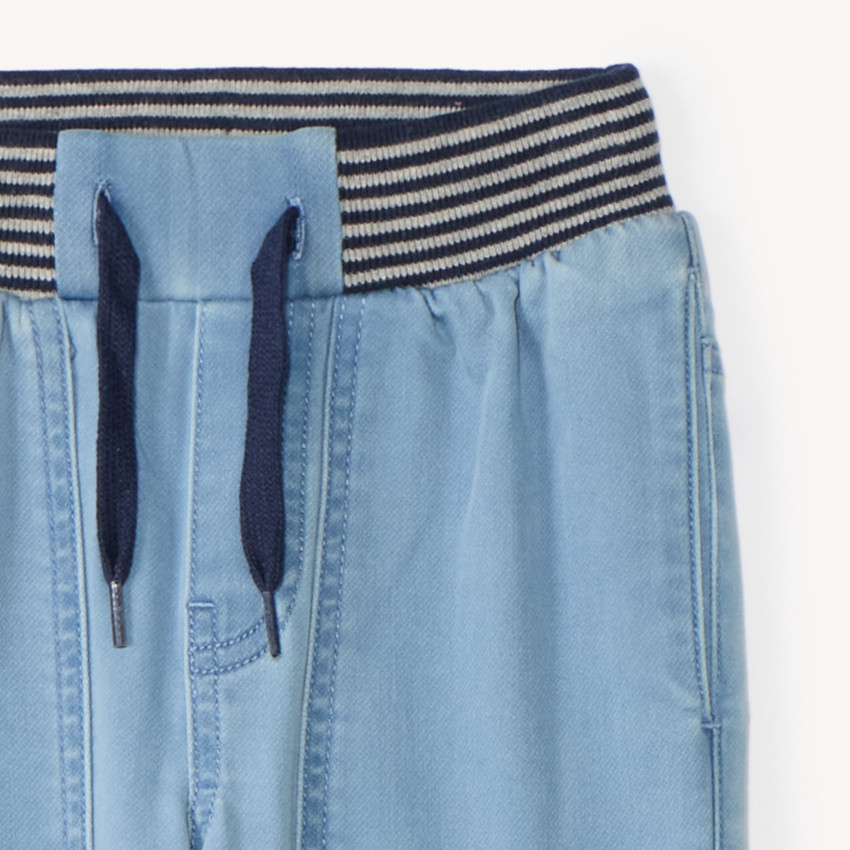 Jean droit avec taille élastiquée et rayée pour garçon 