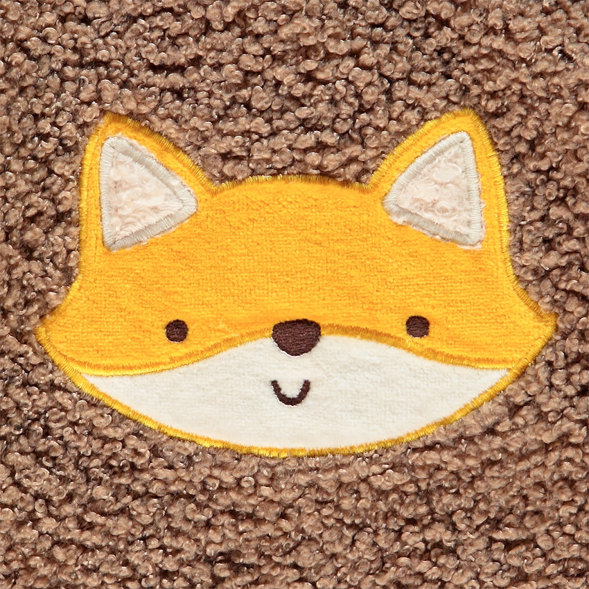 Sweat en bouclette patch renard en velours pour bébé garçon 