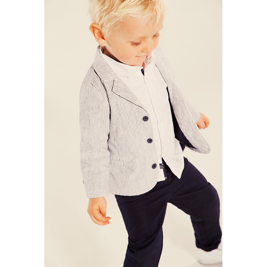 Veste en lin et coton rayée 