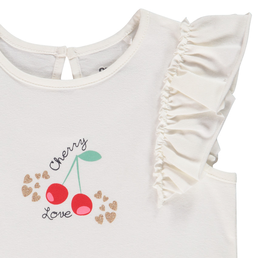 Ensemble 2 pièces en jersey imprimé cerises pour bébé fille 