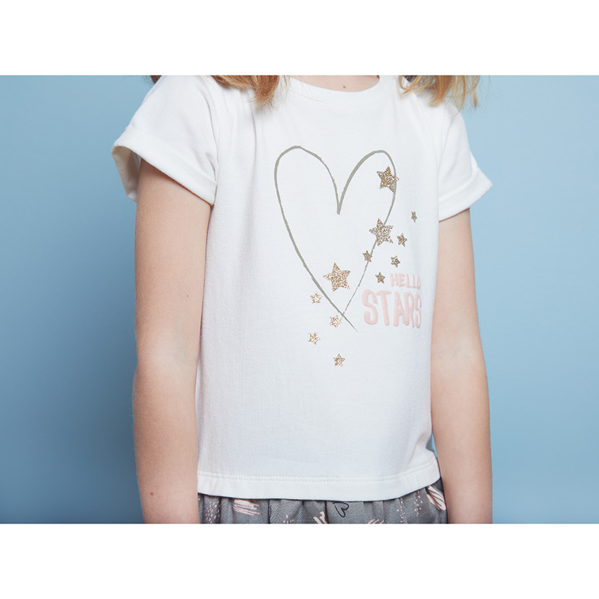 Robe maille manches courtes effet 2-en-1 pour fille 
