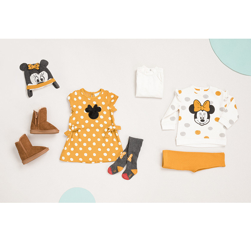 Lot de 2 collants épais à pois et noeud Minnie Disney 