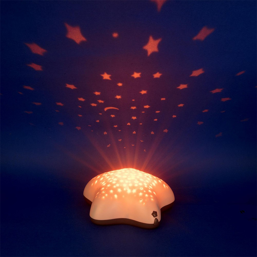Veilleuse Projecteur d’étoiles musical à piles - Dans les bois 