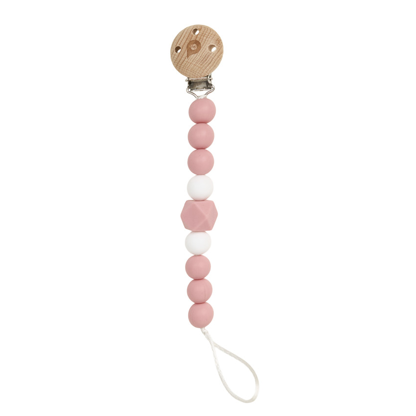 Attache sucette en silicone - Rose