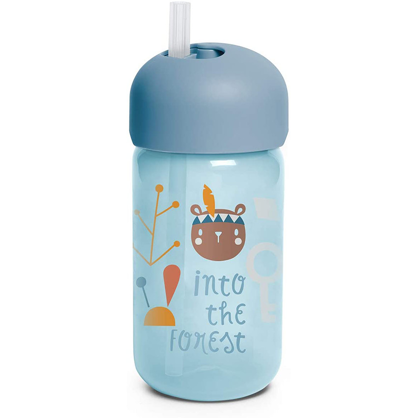 Tasse à paille 18+ mois 340 ml - Forêt Bleu 