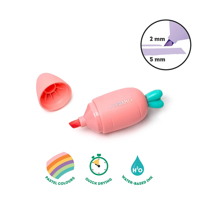 Set de 6 mini surligneurs pastel Caratte Team 