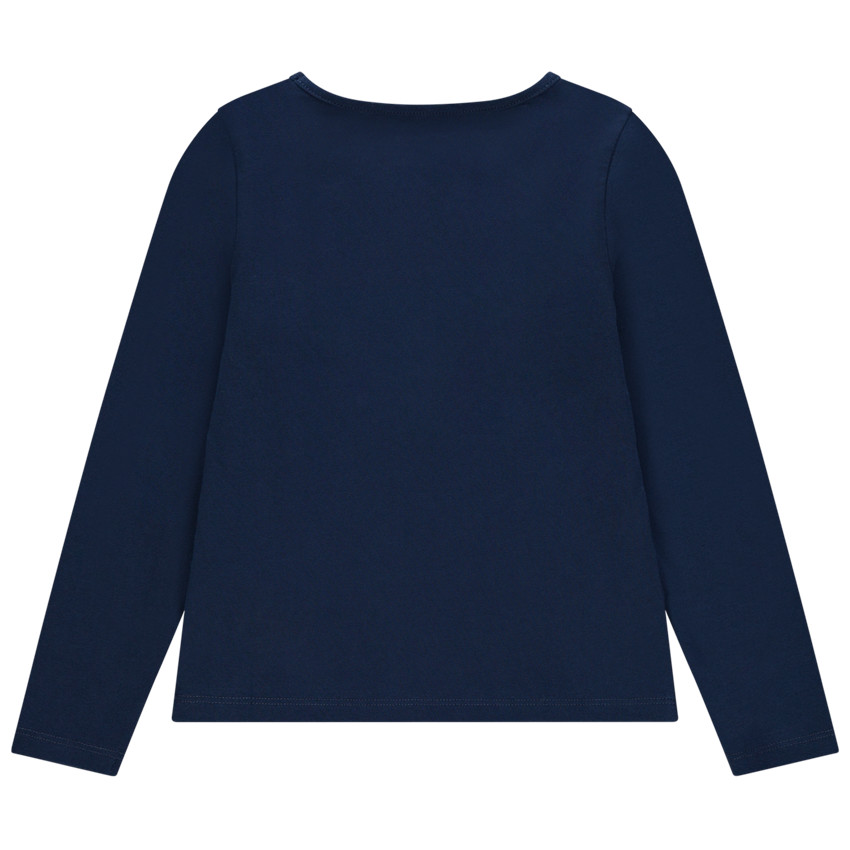 T-shirt manches longues print message en coton pour enfant fille 