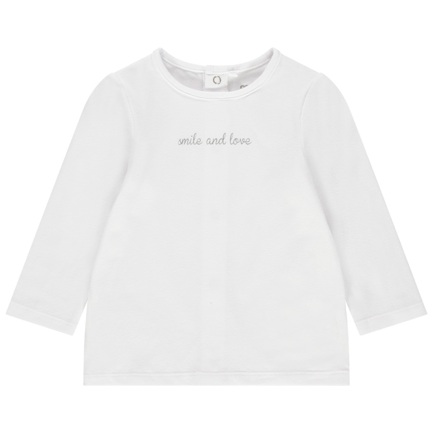 T-shirt manches longues en coton bio à inscription printée 