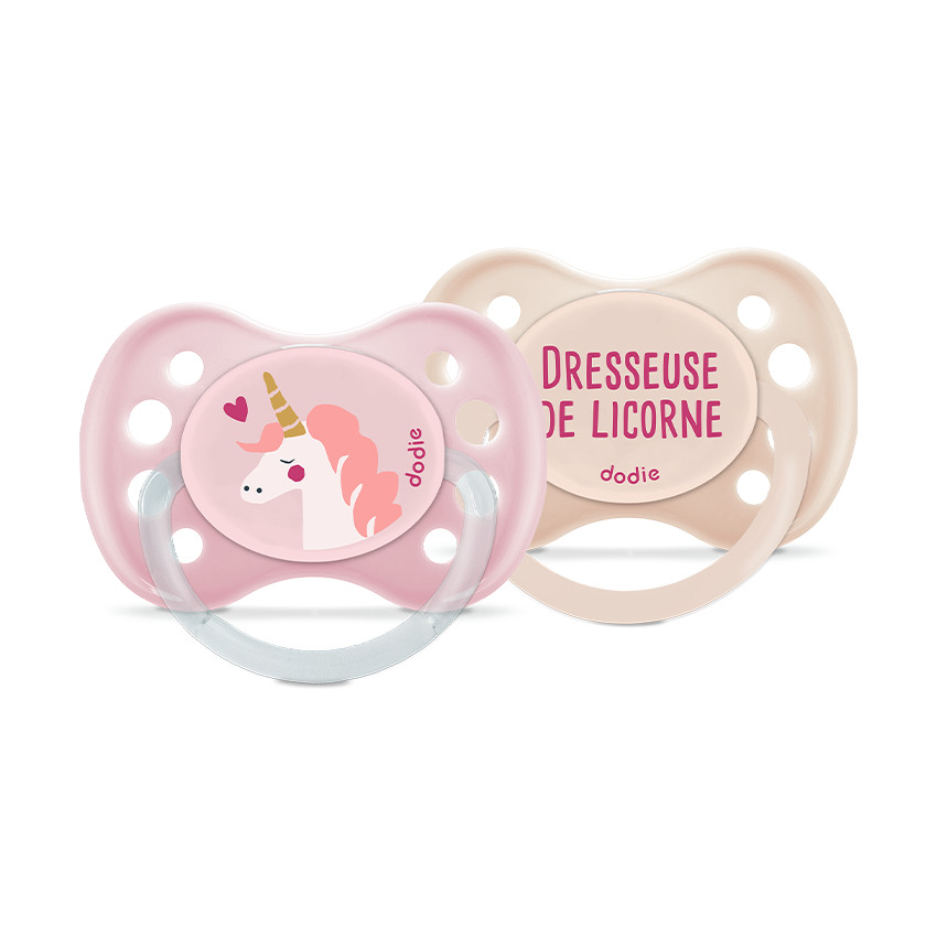 Lot de 2 sucettes en silicone 6M+ (modèle aléatoire) 