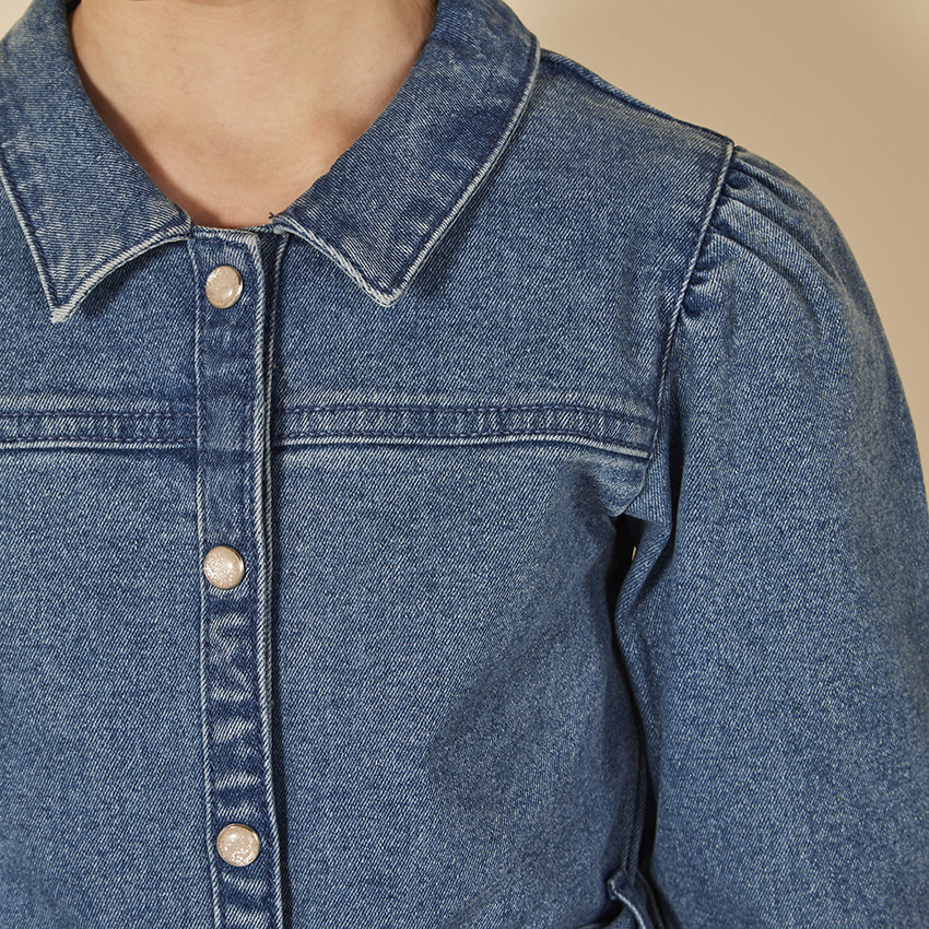 Robe effet jean avec ceinture amovible pour fille 