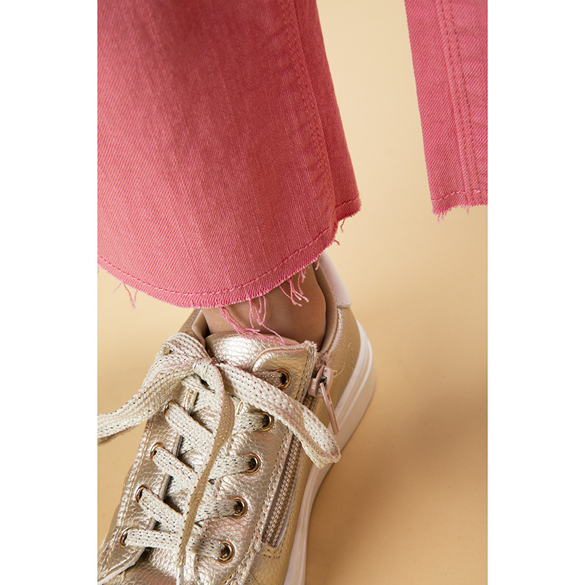 Jean flare uni avec ceinture tressée pour fille 