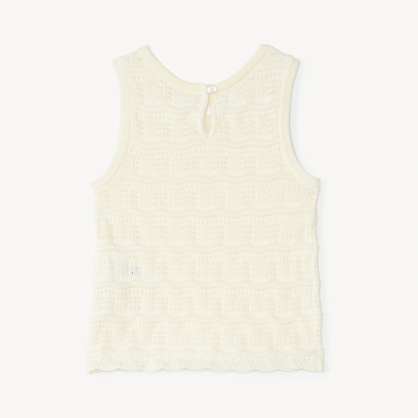Débardeur uni en maille ajourée pour bébé fille 