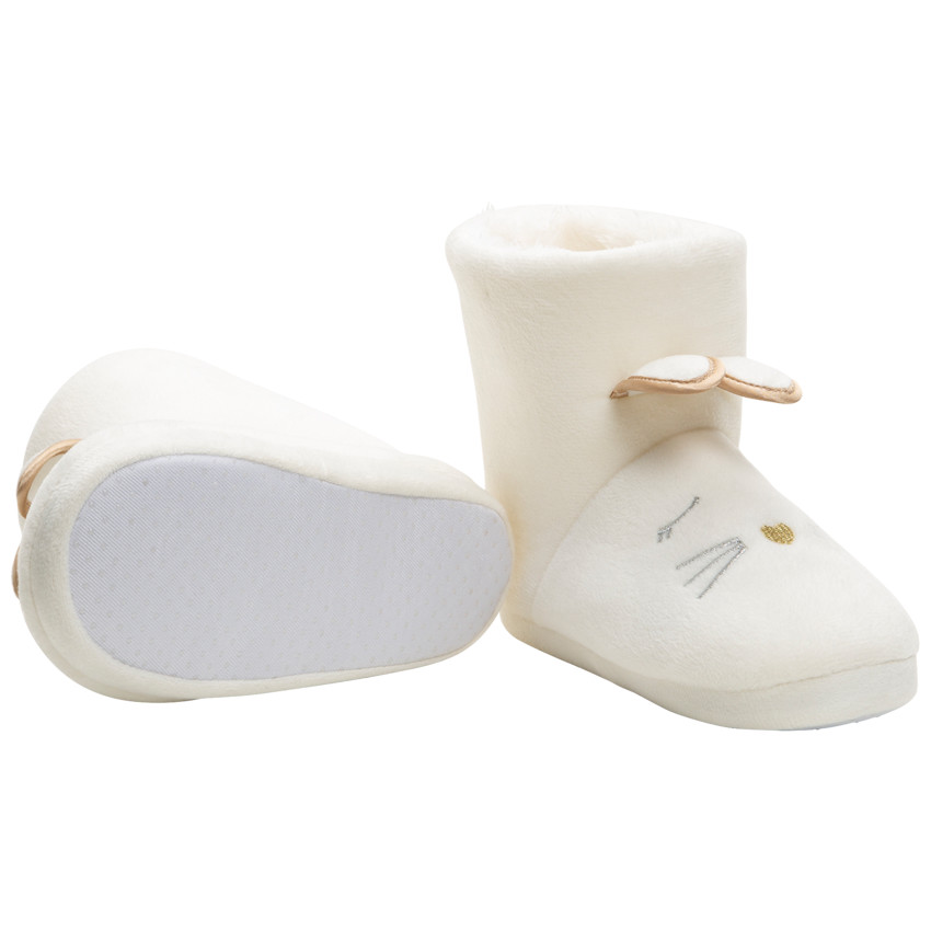 Chaussons forme bottes doublés sherpa tête de lapin 