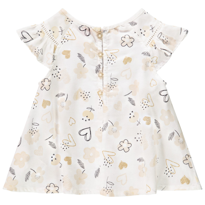 Top à manches courtes volantées en satin pour bébé fille 