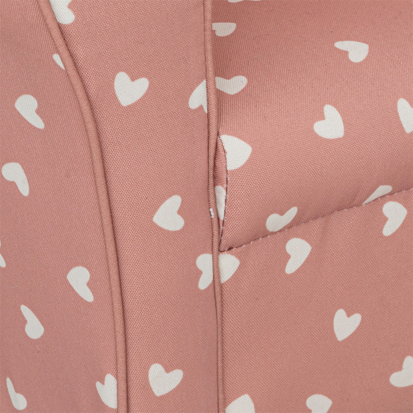 Fauteuil club imprimé coeurs Terracotta 